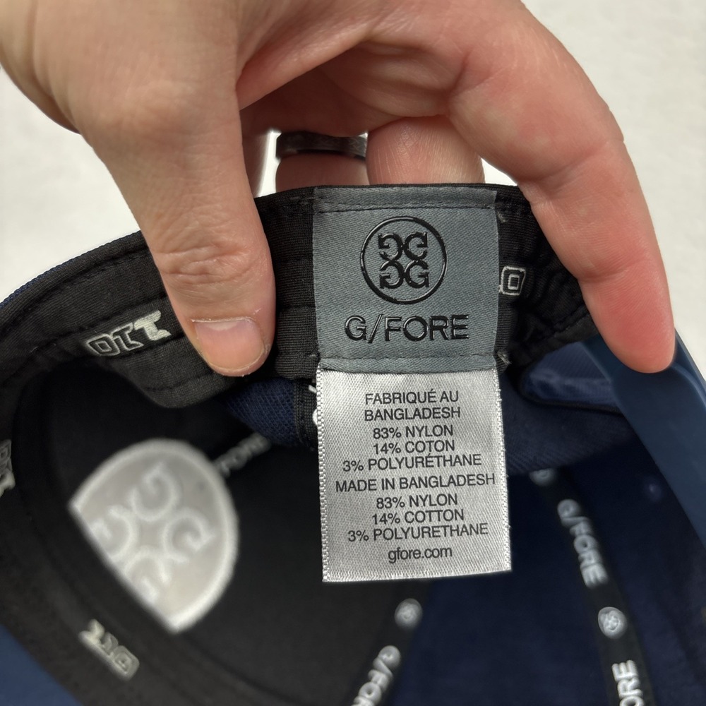 G/FORE 'Circle G's Stretch Twill' Golf Hat Navy Blue/White Snapback Adjustable - Picture 8 of 9